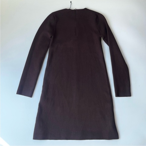 Zara Brown Long Sleeve Knit Sweater Dress With Cutout - Picture 11 of 14